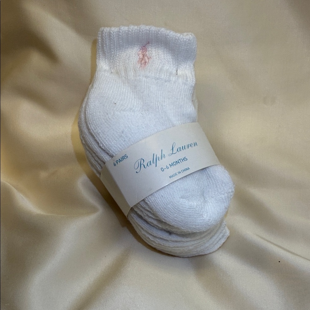 Ralph Lauren Soft White Baby Socks